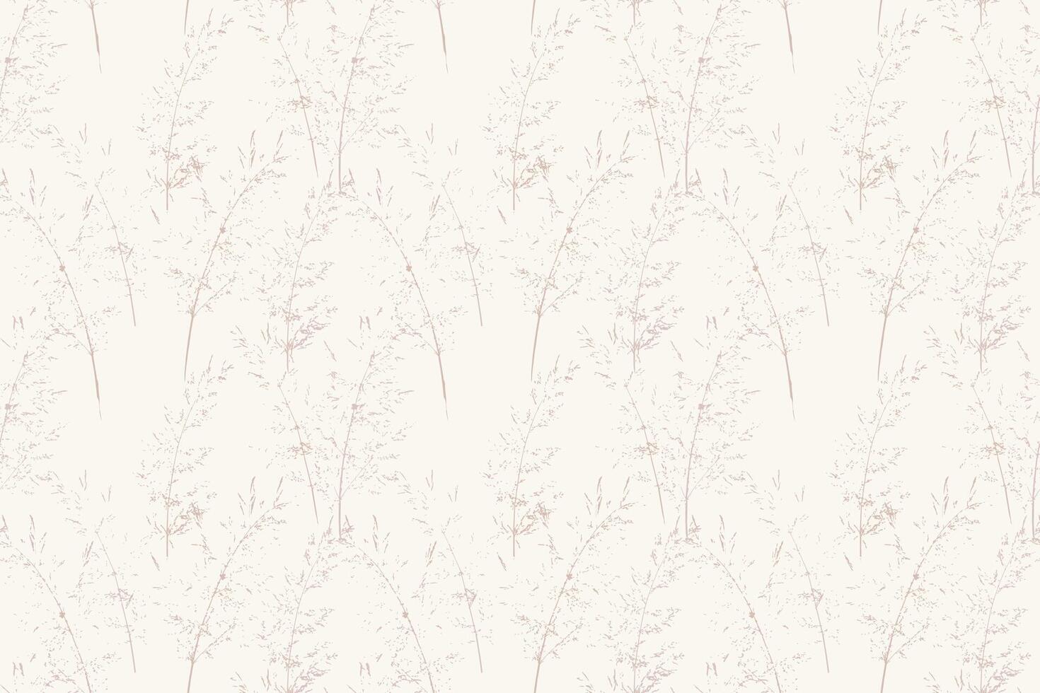 Minimalist seamless pattern with delicate wild grass silhouettes on a light background. Elegant and natural botanical texture, ideal for textiles, wallpapers, packaging, and stationery. vector