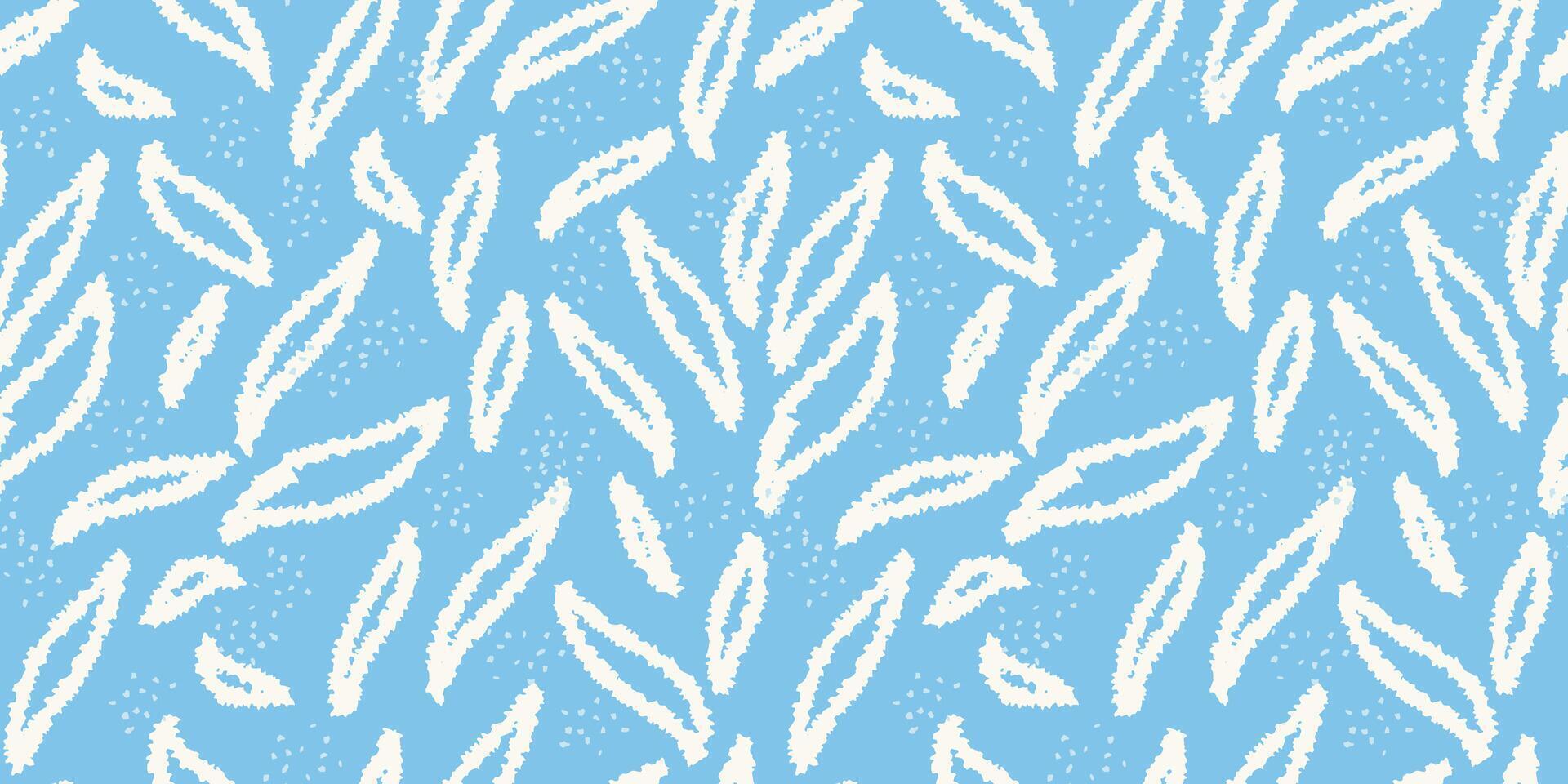 Seamless abstract pattern with textured organic shapes. Plain blue background. hand drawn. Minimalist designs print for textiles, stationery, , modern decor, adding energy and playfulness. vector