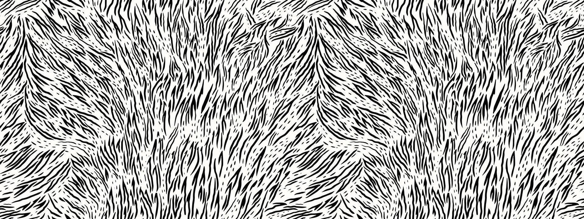 Seamless black-and-white abstract pattern resembling animal fur or zebra stripes. Print bi color for textiles, wallpapers, or modern graphic designs. Bold contrast for stylish and artistic projects vector