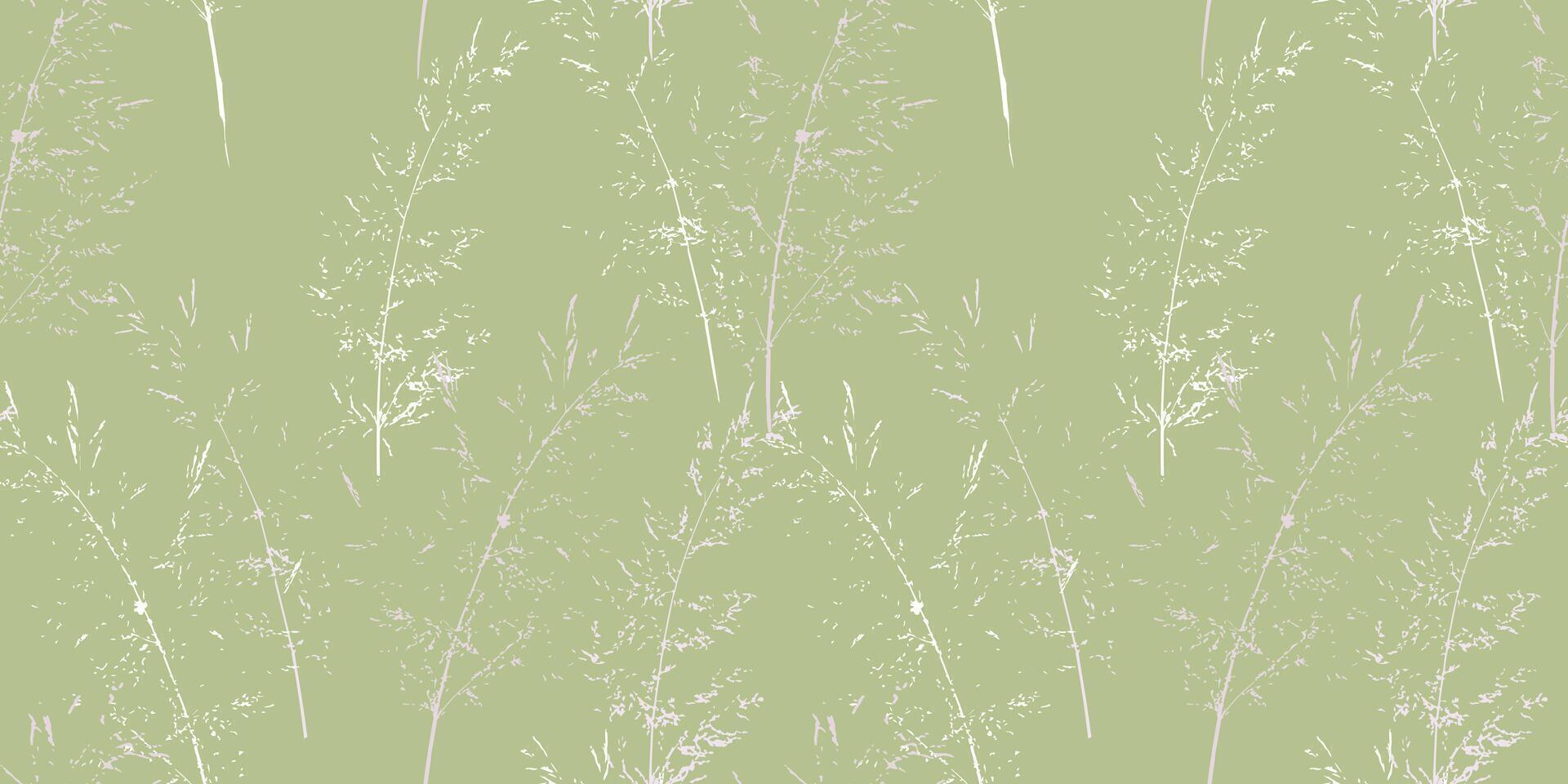 Seamless pattern featuring delicate floral stems in light and soft hues on a pastel mint, green background. Modern and abstract botanical design perfect for fashion, textiles, digital prints vector