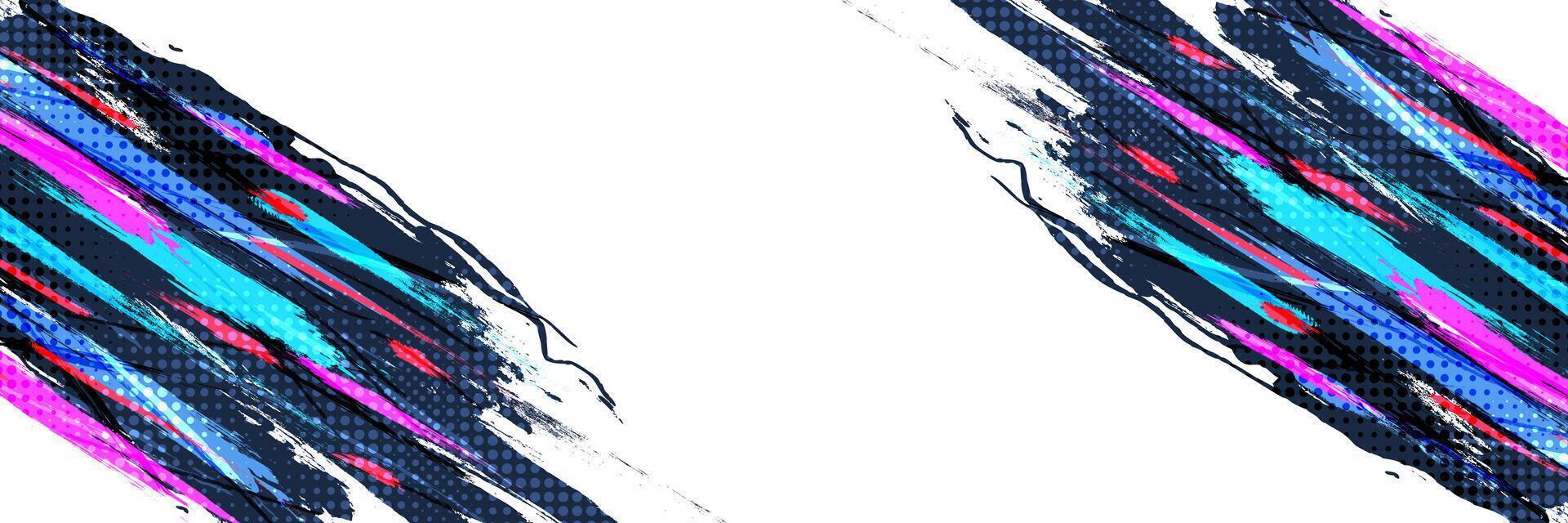 Grunge Sport Background with Vibrant Brush Strokes with Halftone Effect vector
