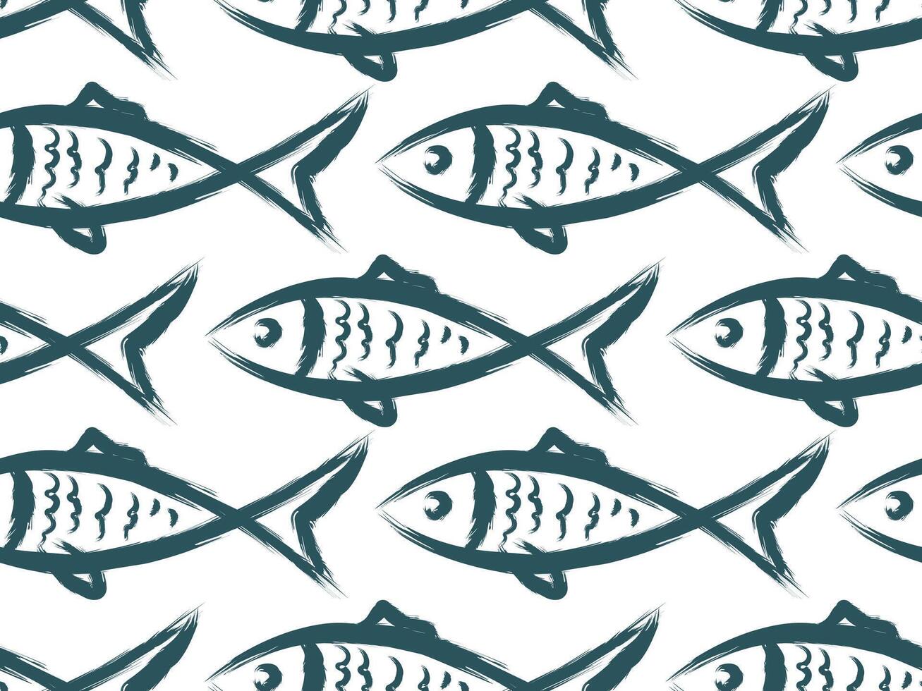Seamless with fishes. vector