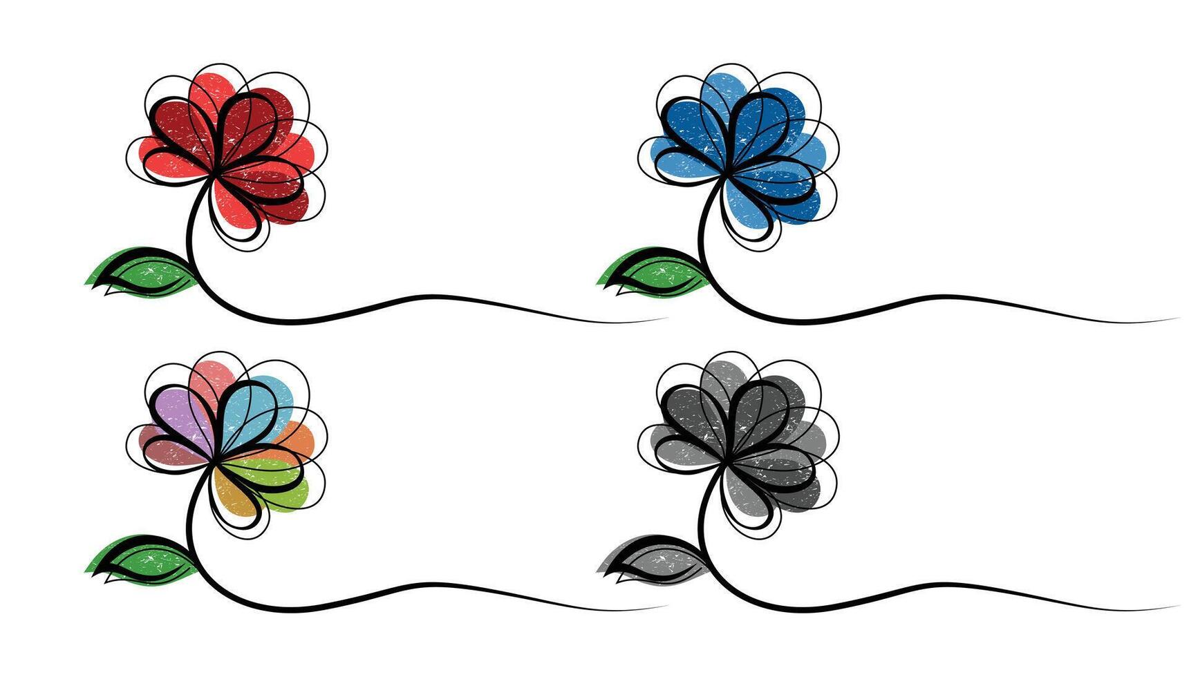 The symbols of a garden flowers. vector