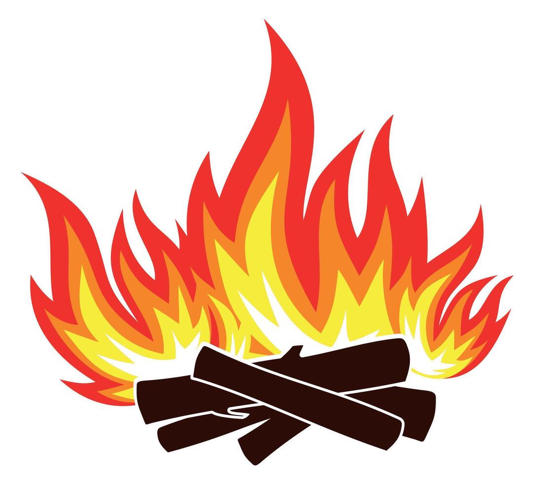 The symbol of a bonfire. vector