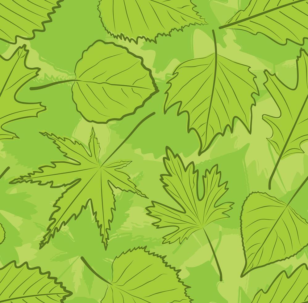 Seamless background with leaves. vector
