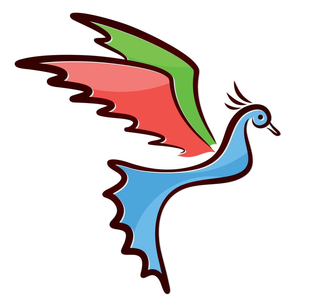 Symbol of color bird. vector