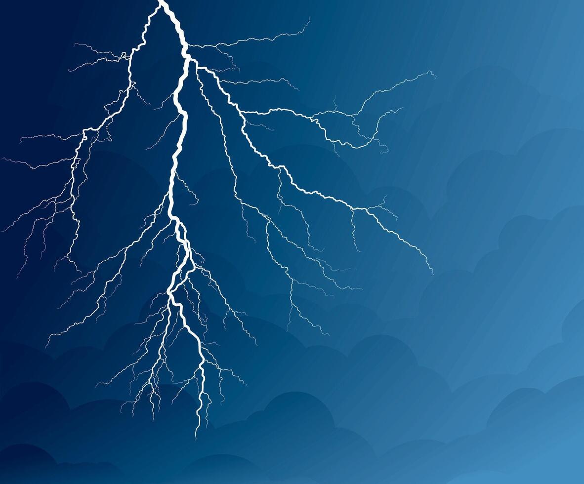 Sky with lightning. vector