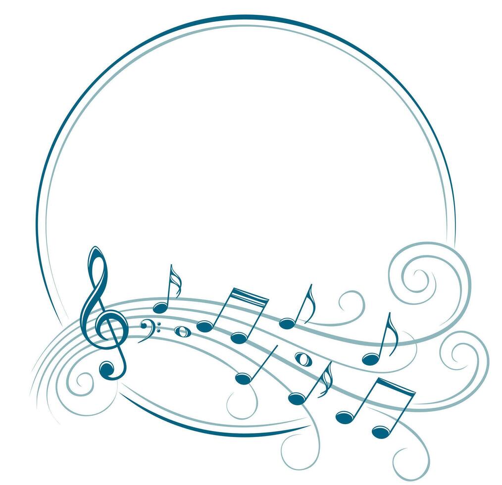 Frame with music notes. vector