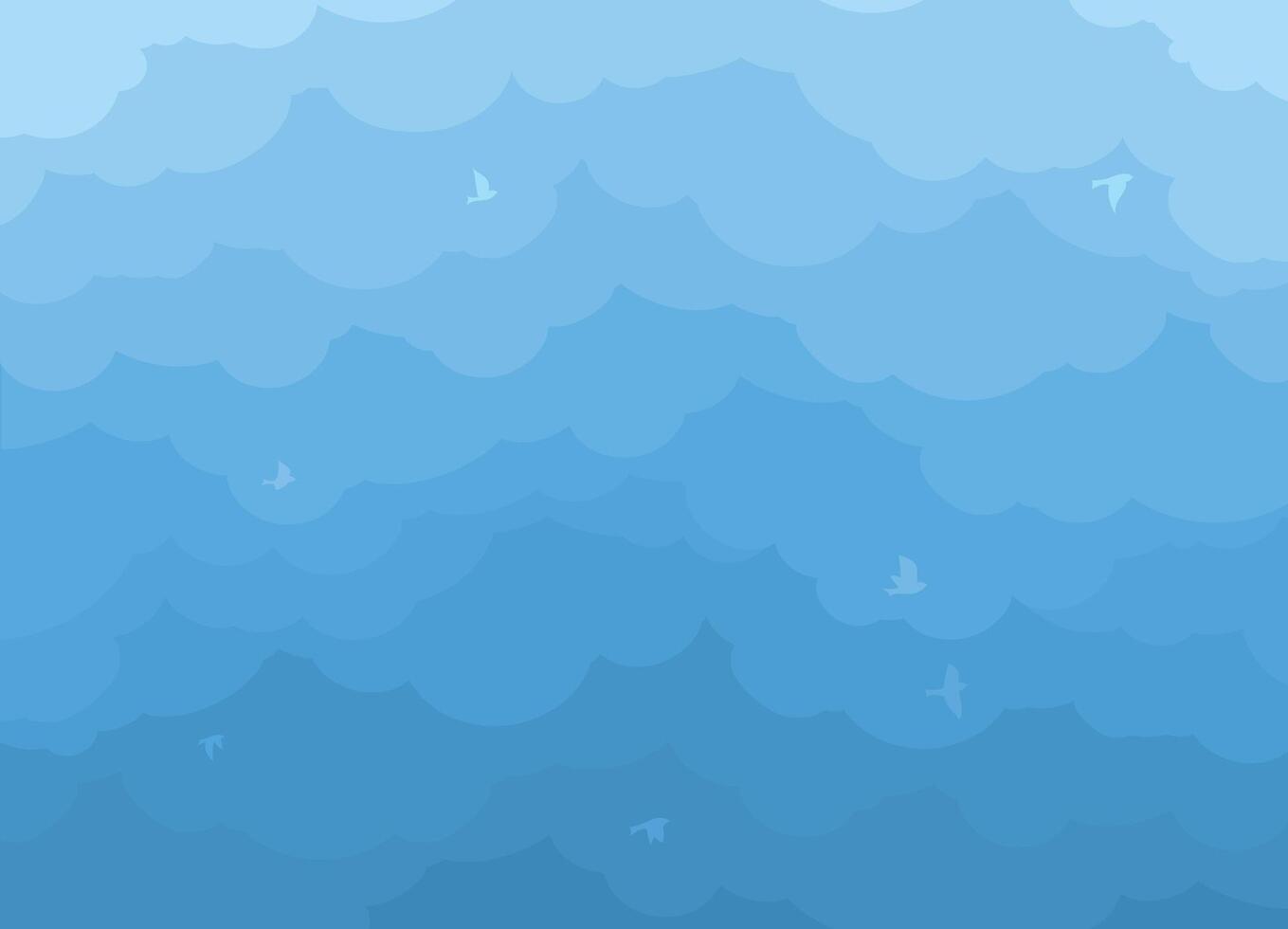 Blue Sky with birds. vector