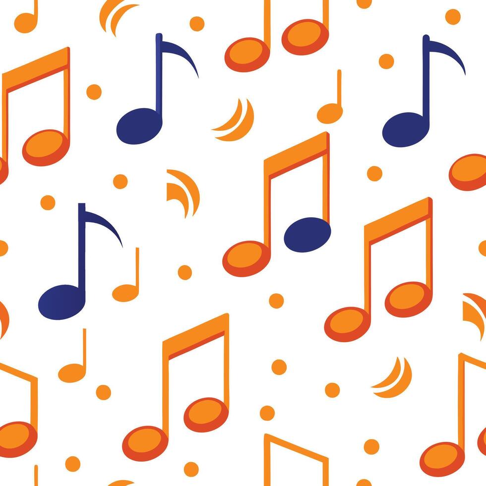 music notes seamless pattern white background vector