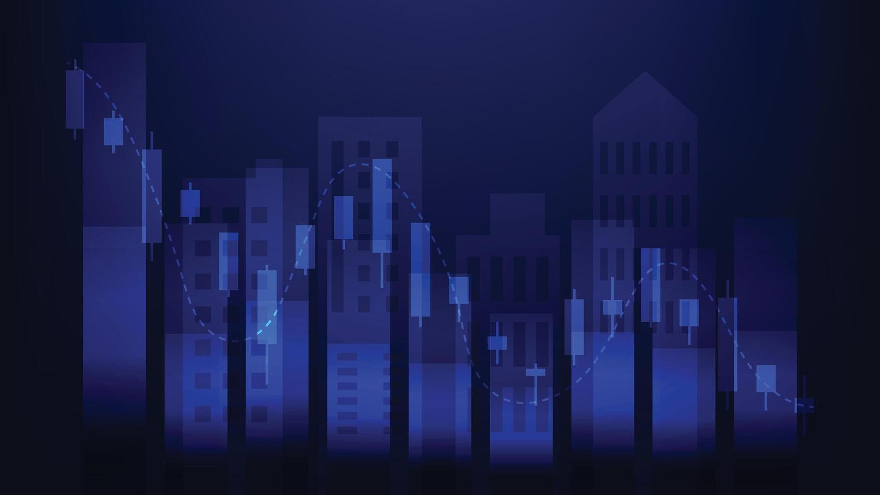finance and business background. candlesticks chart and bar graph vector