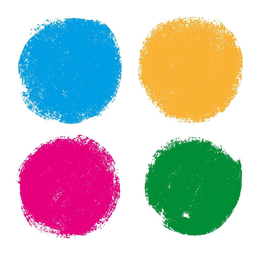 Colorful scribble round frame with hand drawn rough lines. Crayon brush strokes and grunge doodle style perfect for kids projects, playful illustrations, and creative use. vector