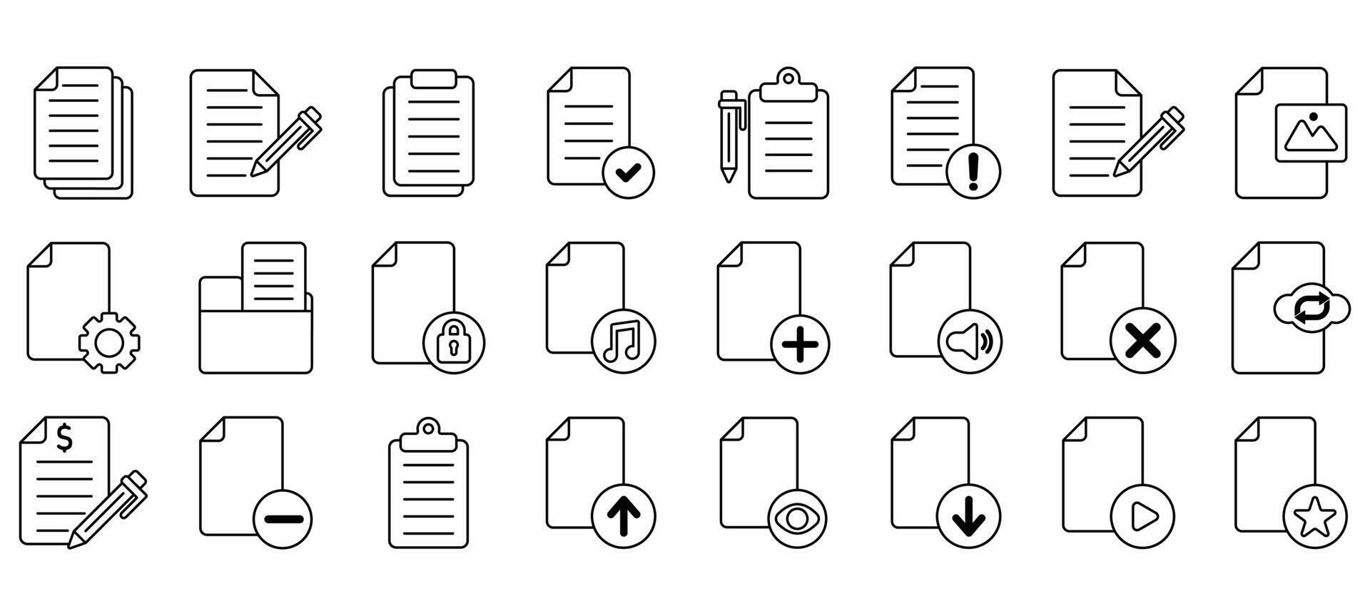 set of files icons vector