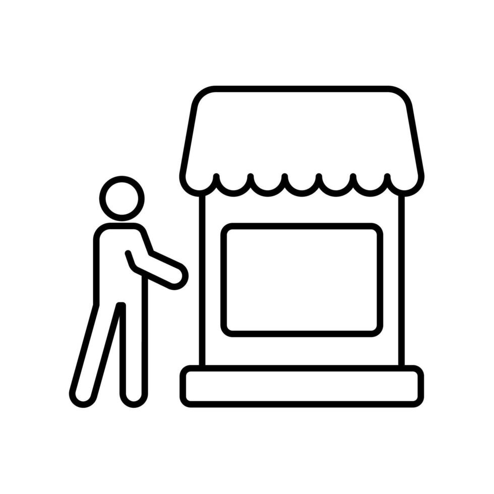 Icon a market, isolated against a clean background. vector