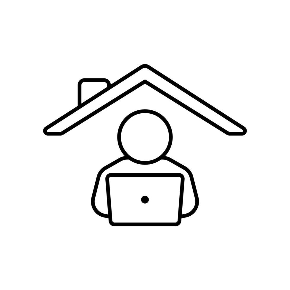 Icon a work from home, isolated against a clean background vector