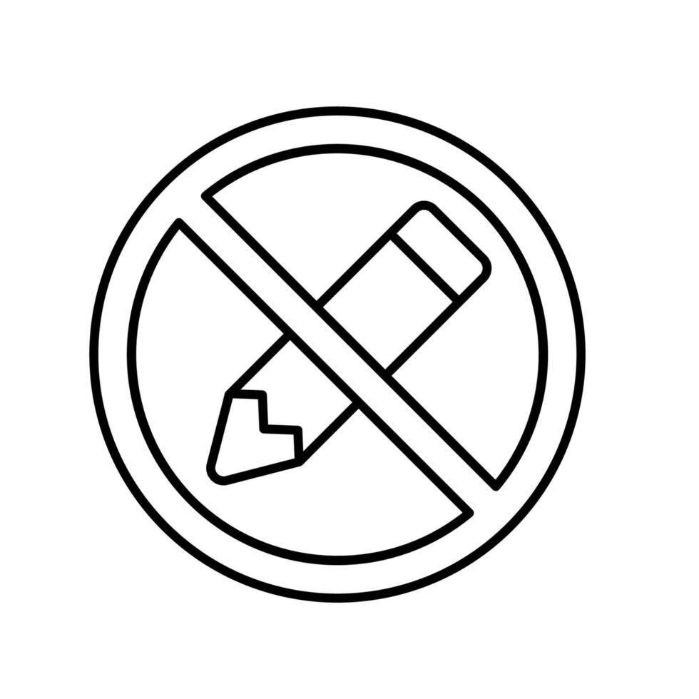 Icon a no writing, isolated against a clean background, vector