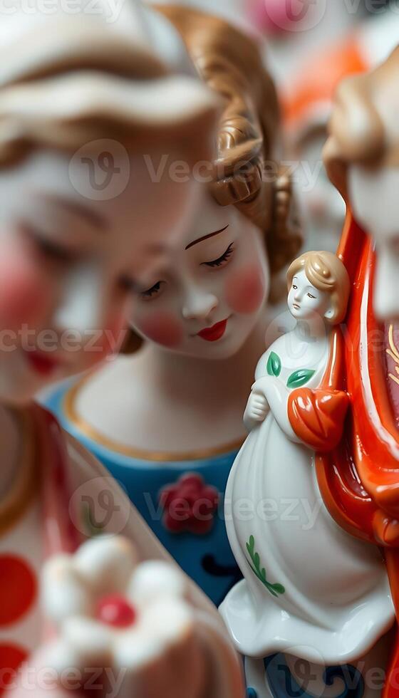 couple of figurines that are next to each other photo