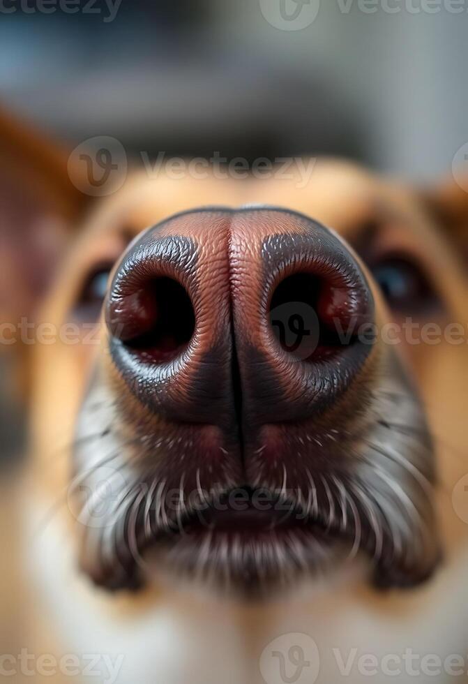 close up of the nose of a dog photo