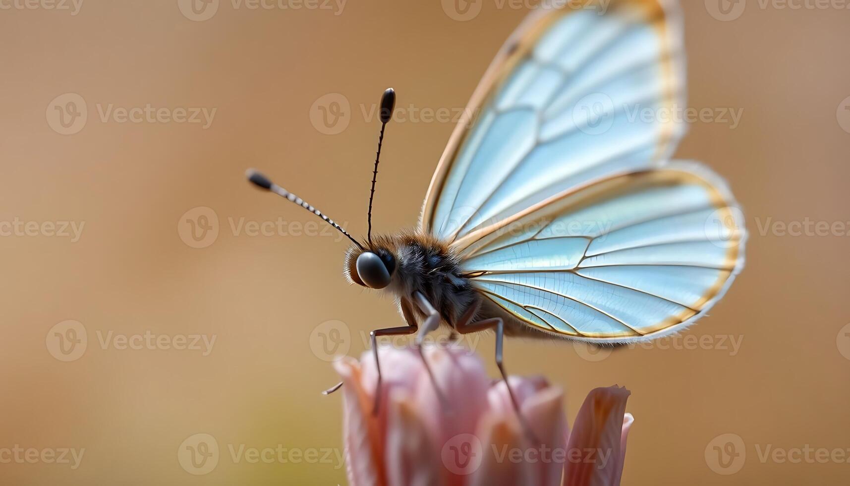 A butterfly is sitting on a flower photo