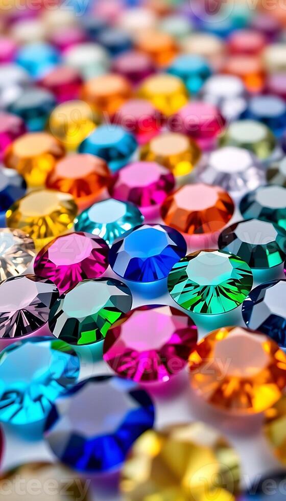 close up of many different colored jewels photo