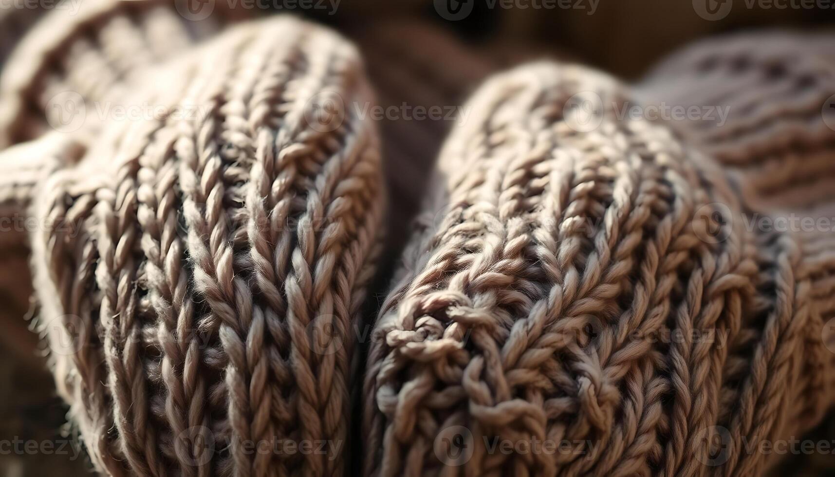 close up of a brown knitted object photo