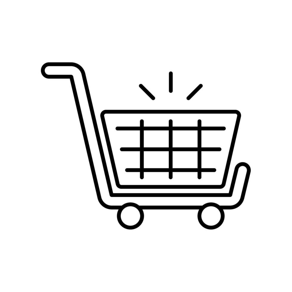 Icon a shopping cart, isolated against a clean background. vector