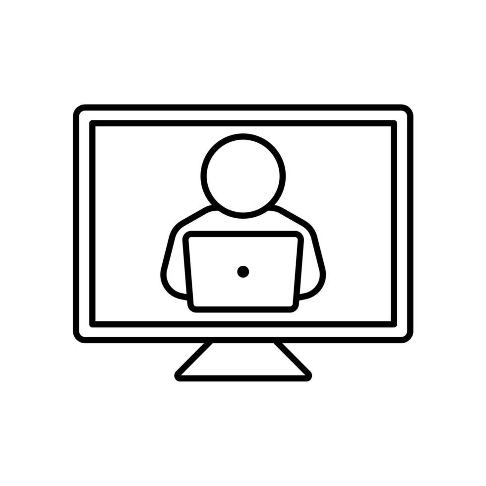 Icon a work online, isolated against a clean background vector