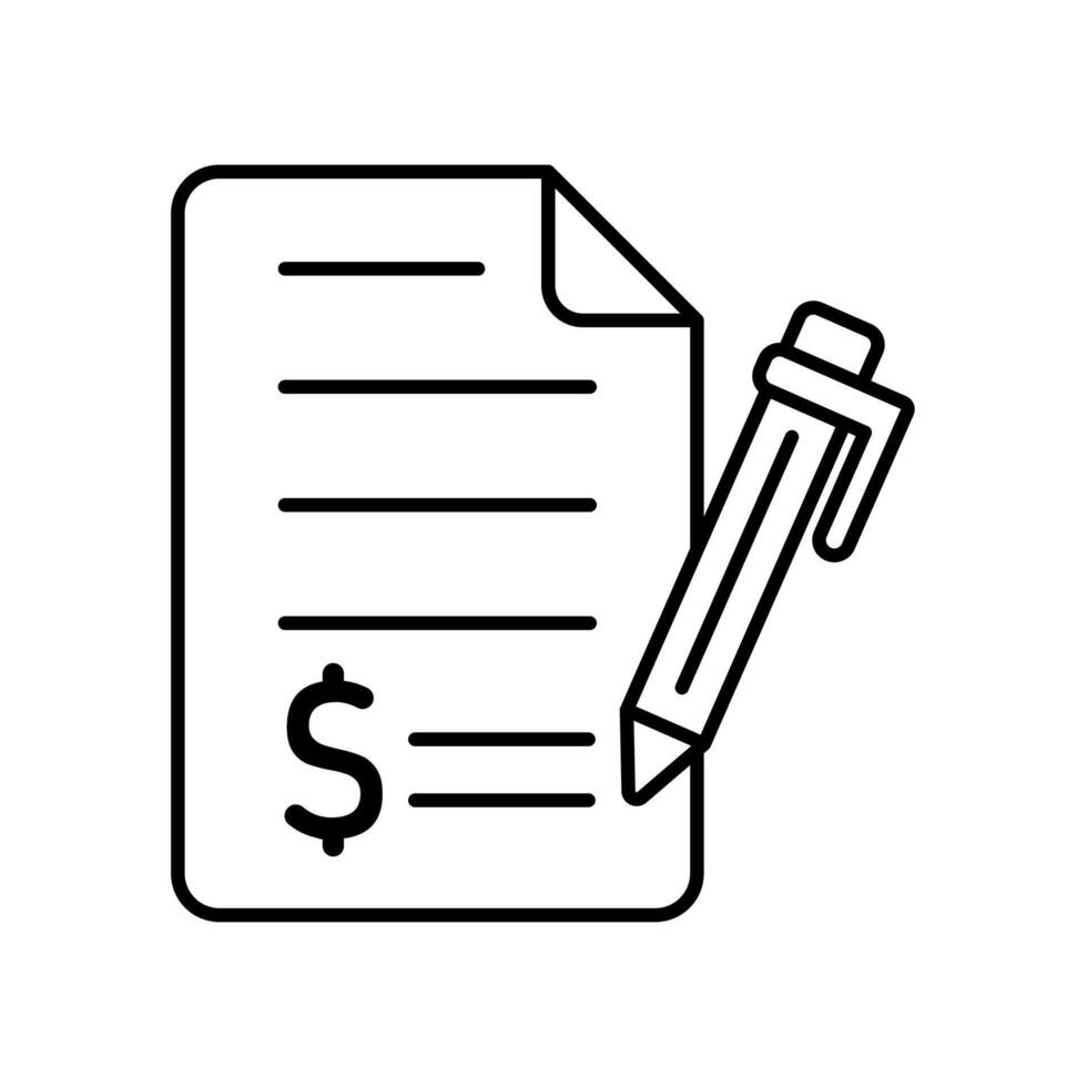 Icon a contract, isolated against a clean background, vector