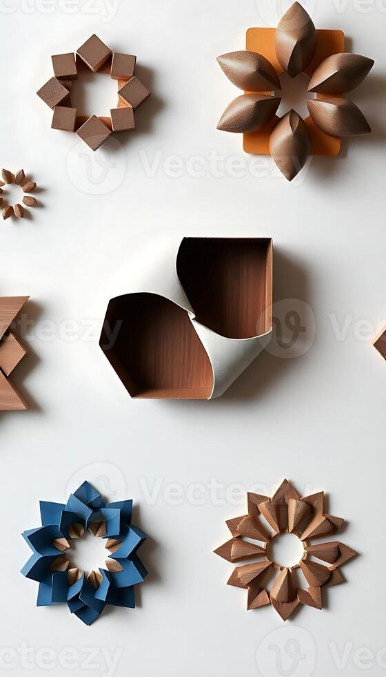bunch of different shapes and sizes of paper photo
