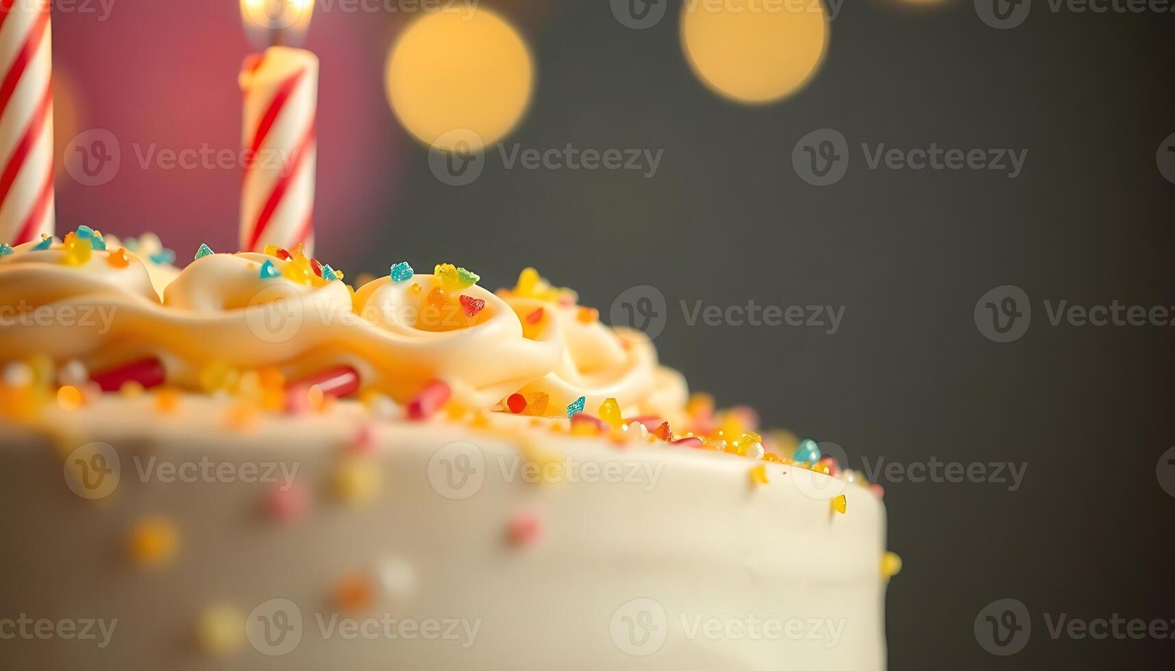 close up of a birthday cake with candles photo
