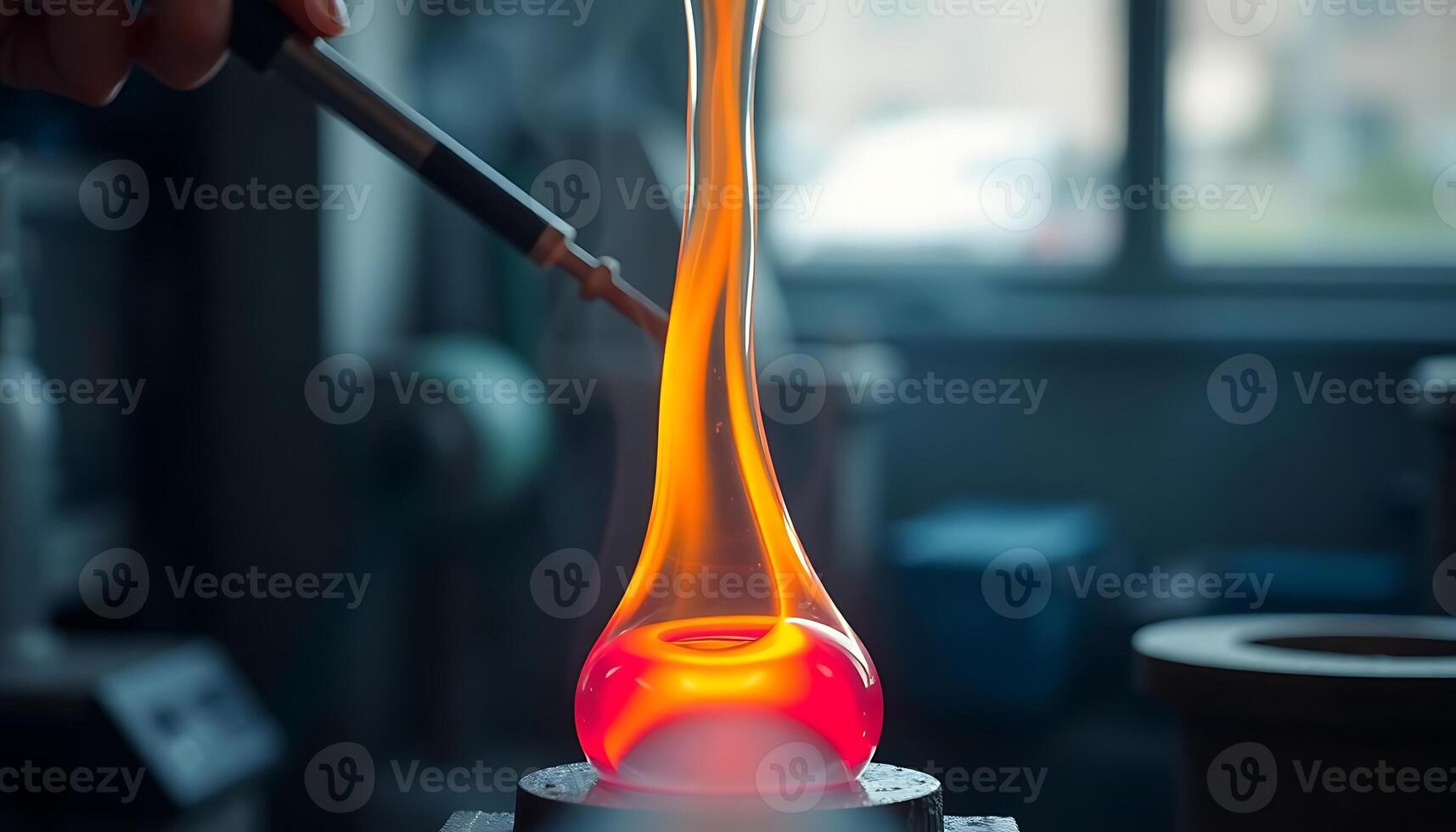 person holding a pipe with a liquid inside of it photo