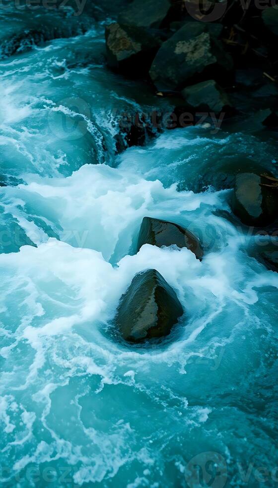 river that has some rocks in it photo