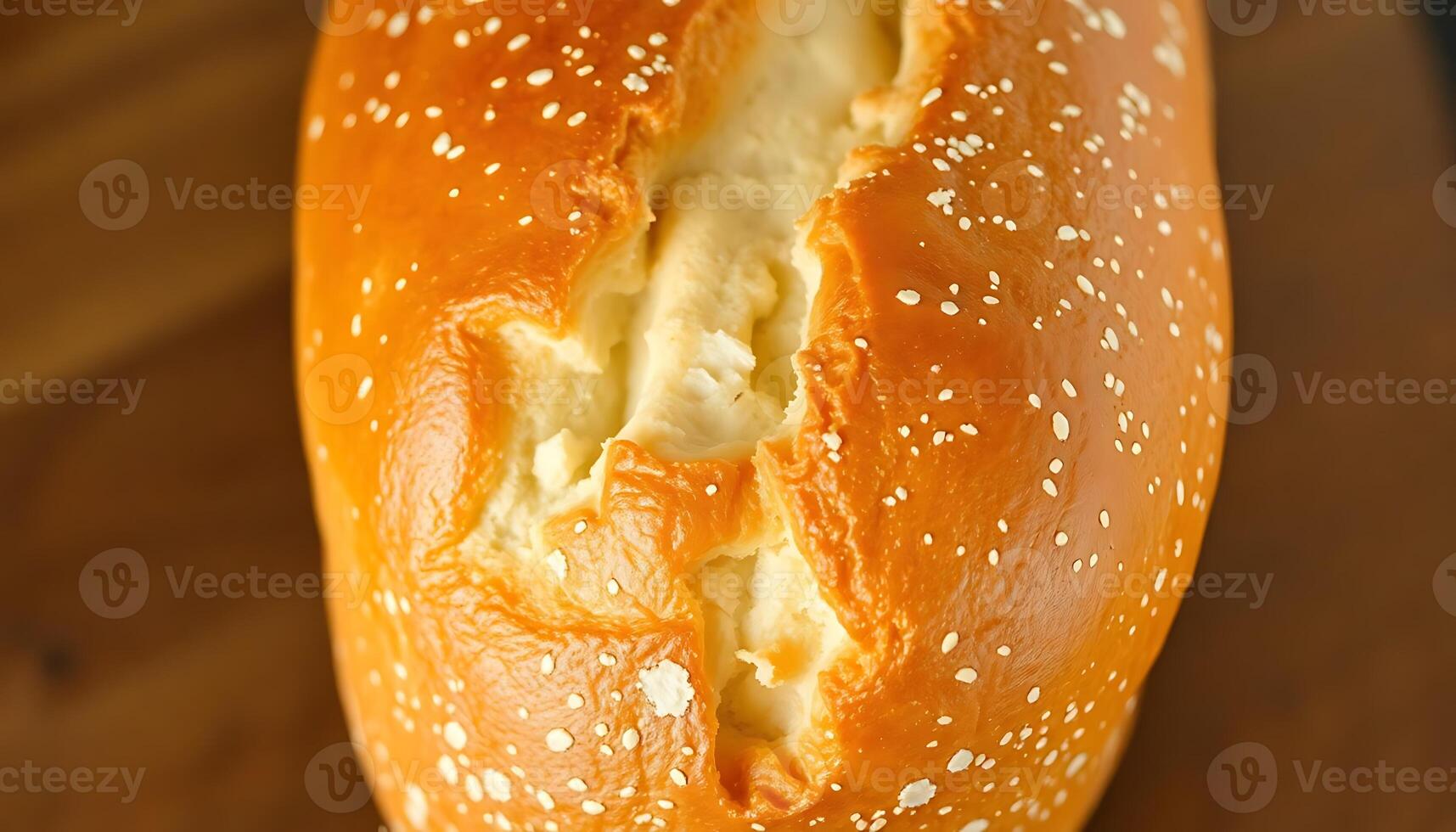 close up of a bread with a bite taken out of it photo