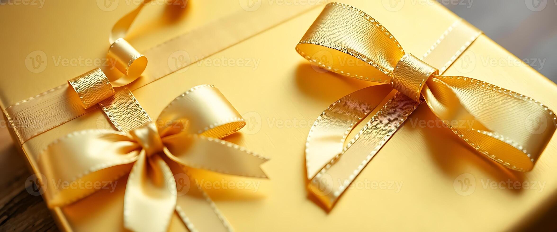 close up of a box with a bow on it photo