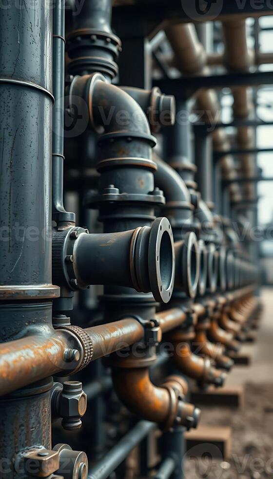 row of pipes lined up next to each other photo