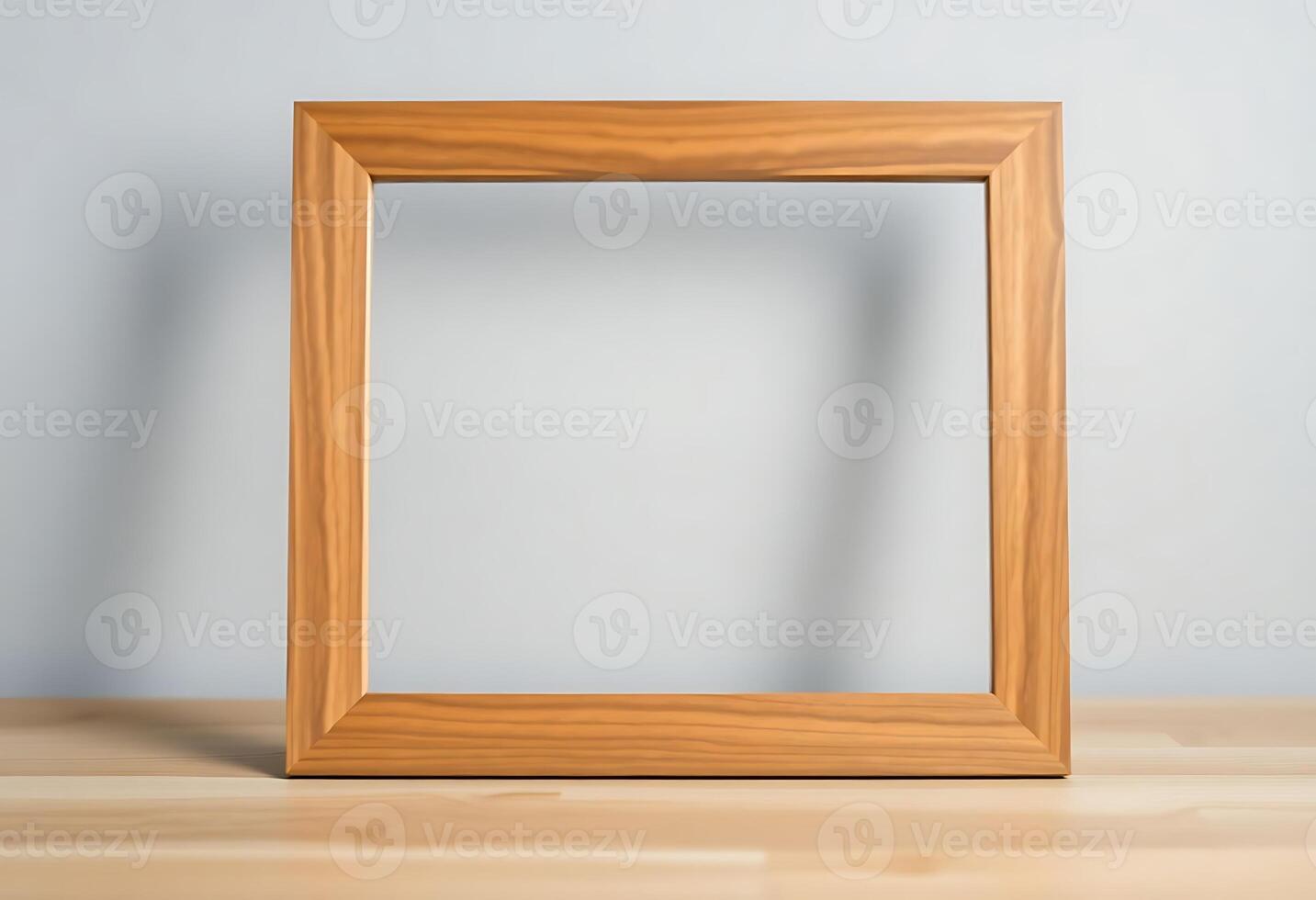A wooden frame sitting on a table photo