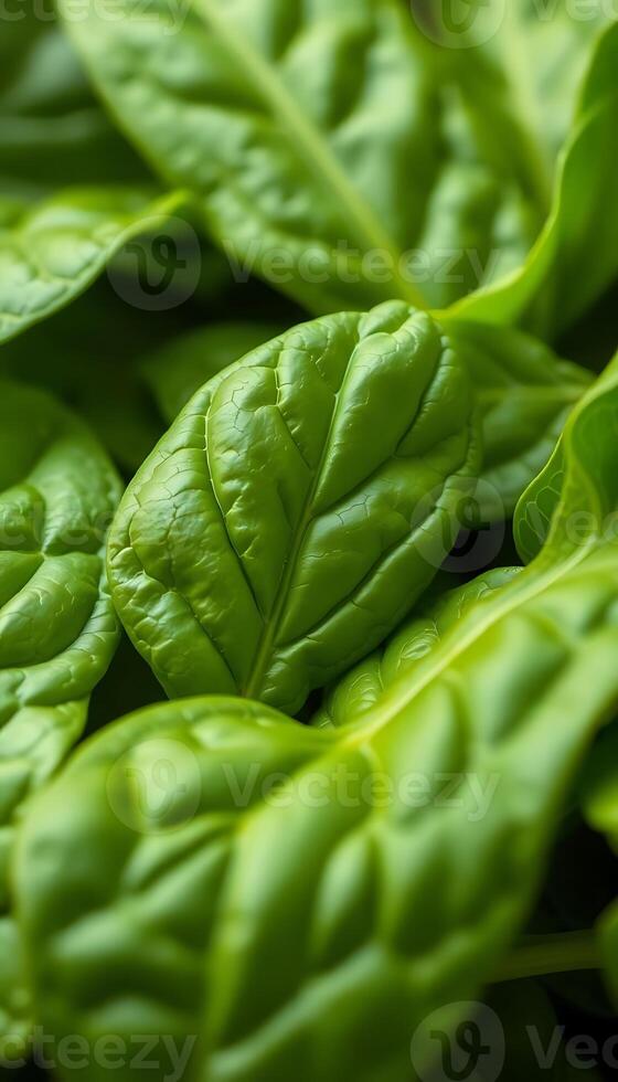 A close up of a bunch of spinach leaves photo