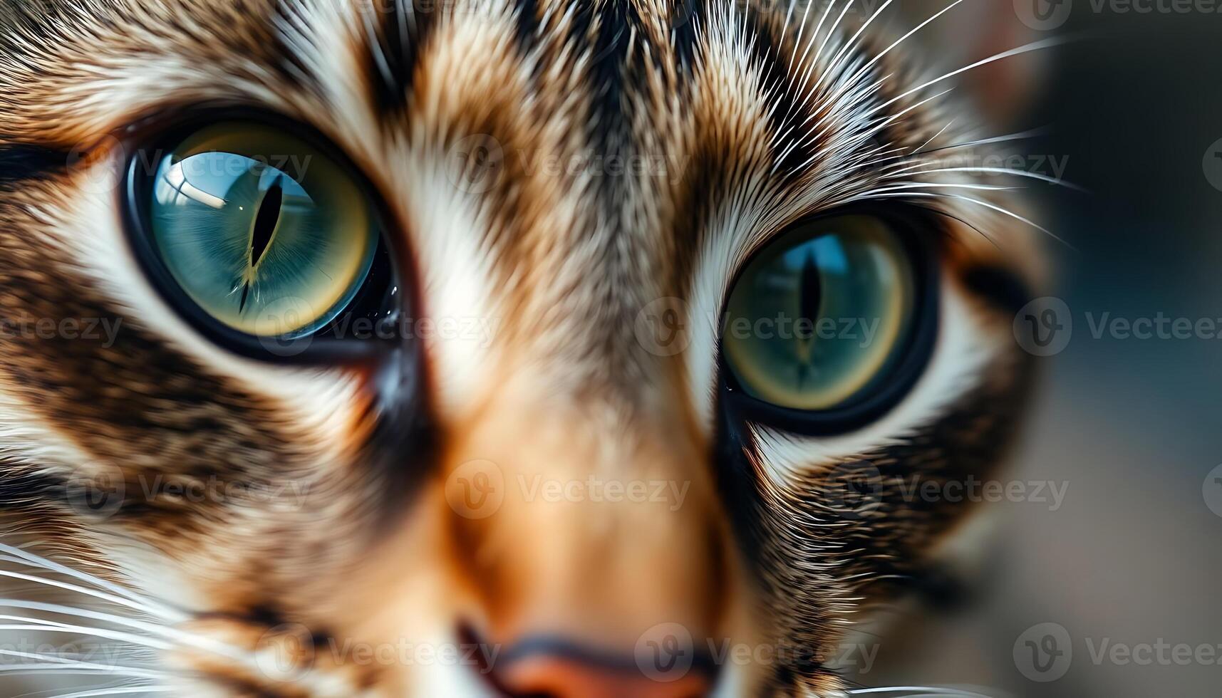 Close up of a cat's eyes photo