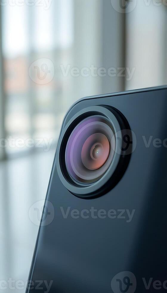 A close up of a camera lens on a smartphone photo