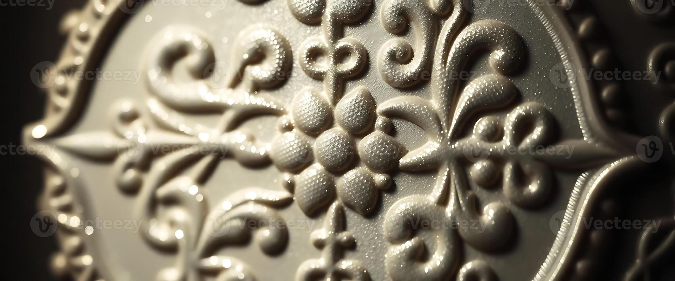 A close up of a decorative decorative pattern on a wall photo
