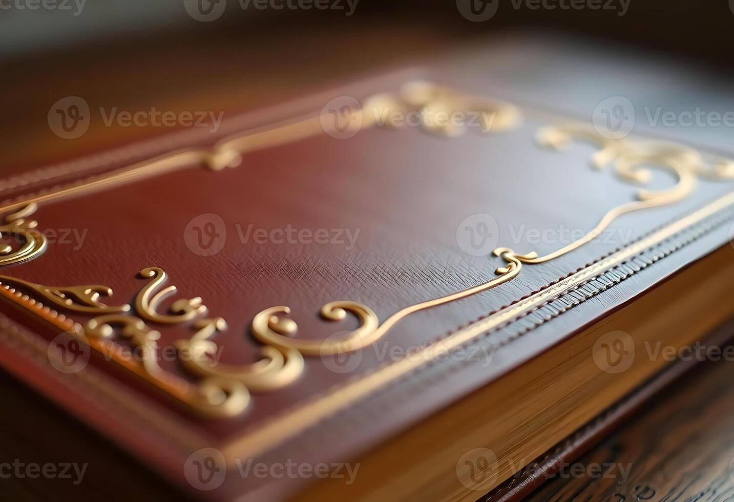 An old book with gold trim on top photo