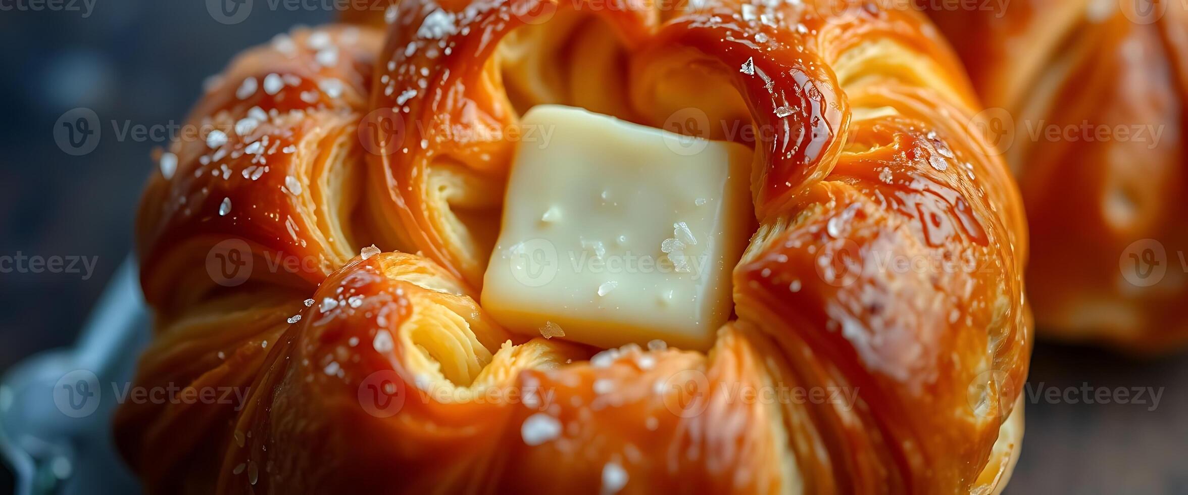 piece of cheese is in the middle of a bun photo