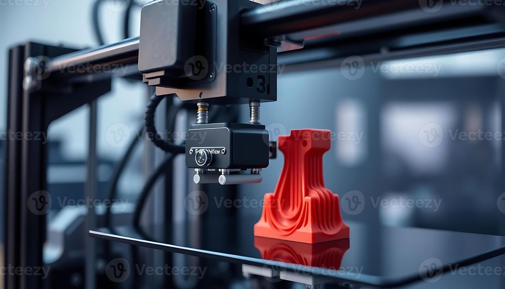 close up of a red object on a table photo