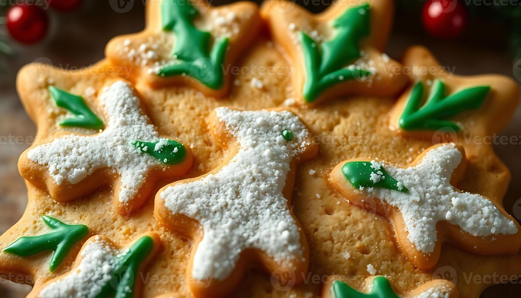 close up of a cookie decorated with icing photo
