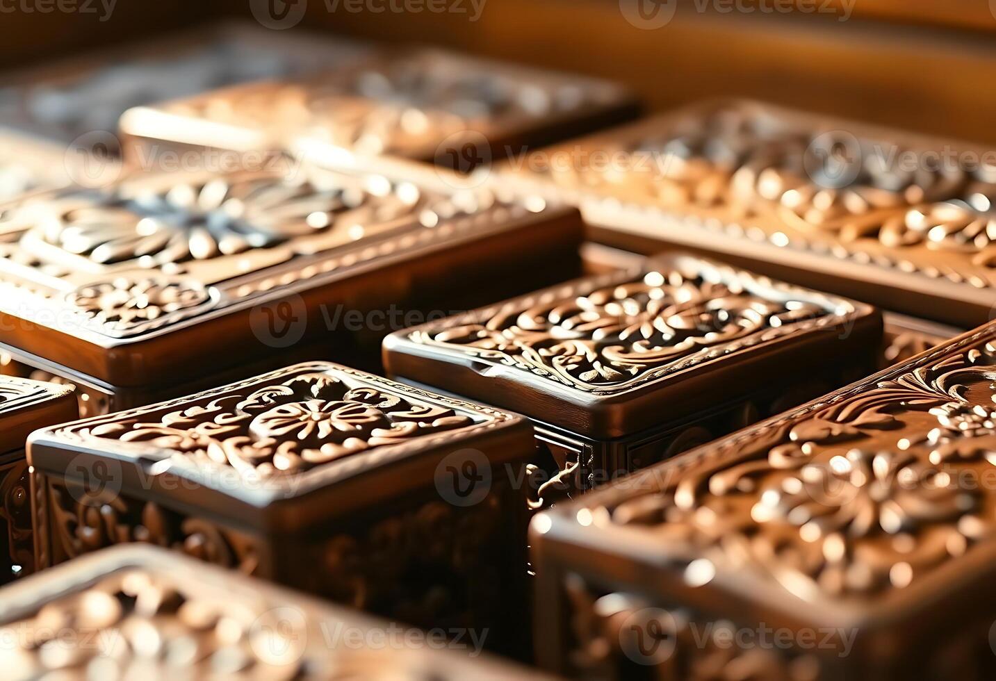 close up of a bunch of metal boxes photo