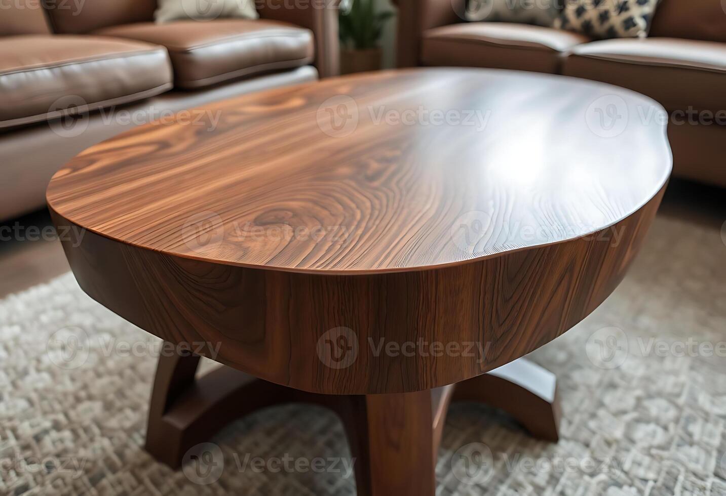 A wooden coffee table with a wooden top photo