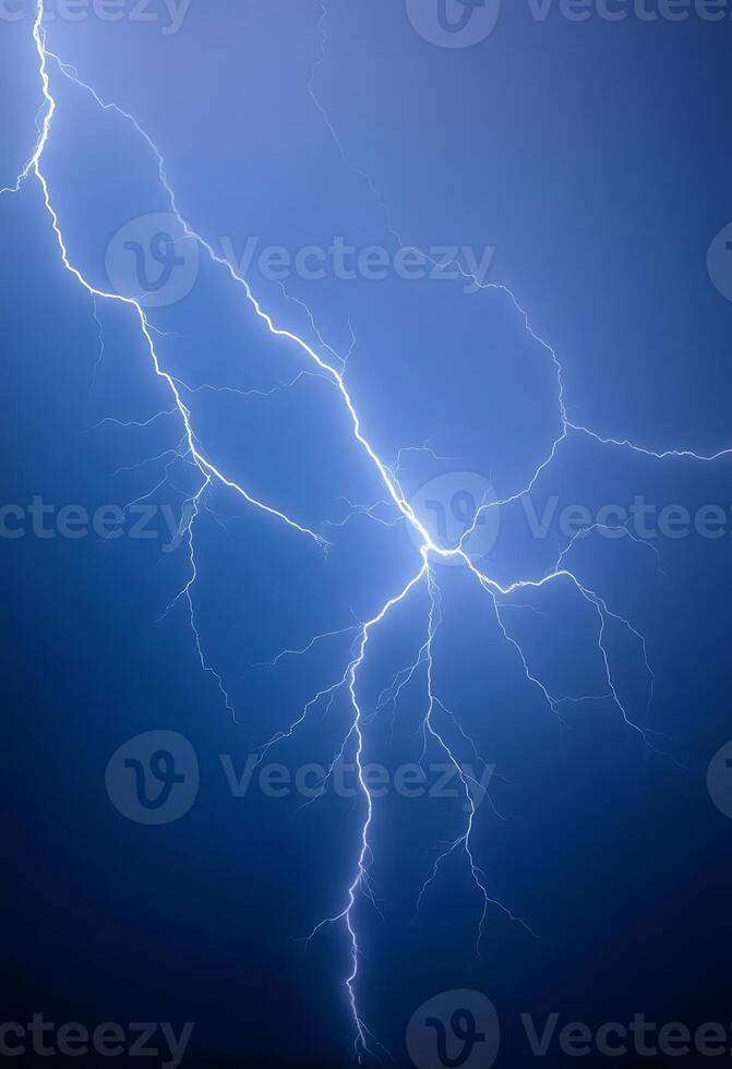 blue sky with a large amount of lightning photo