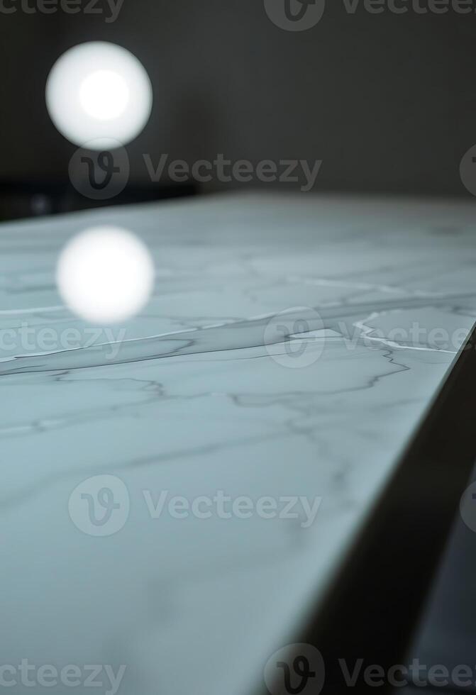 close up of a table with two lights on it photo