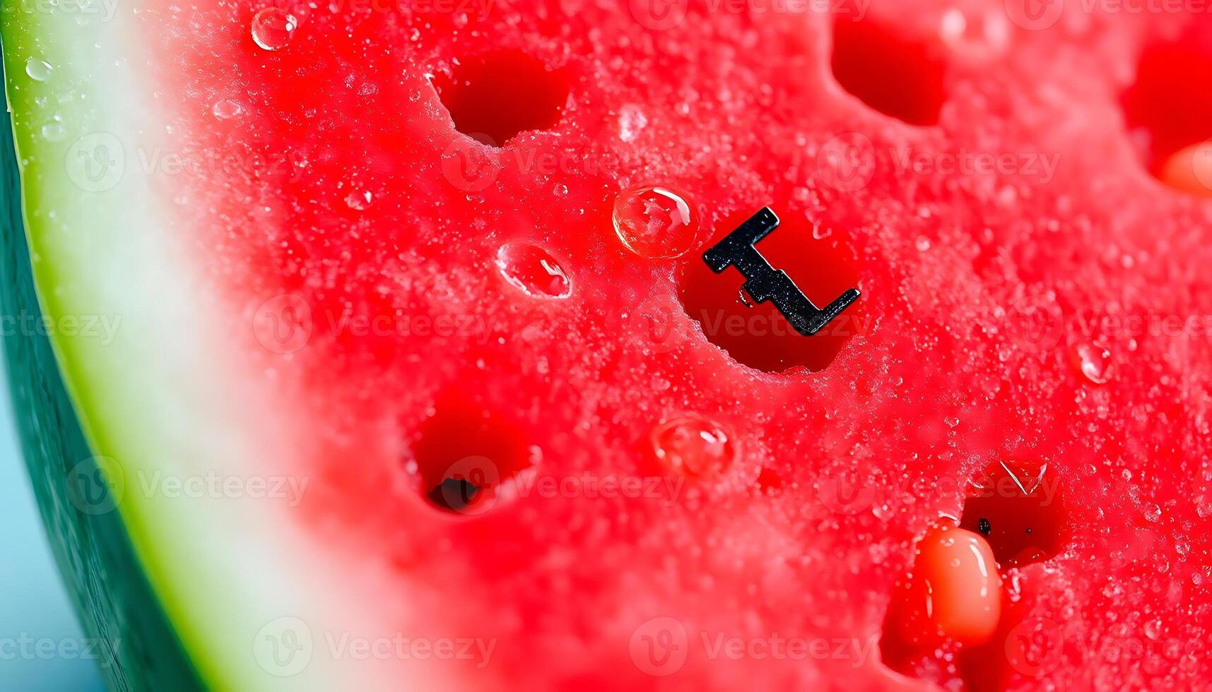 slice of watermelon with the word h on it photo