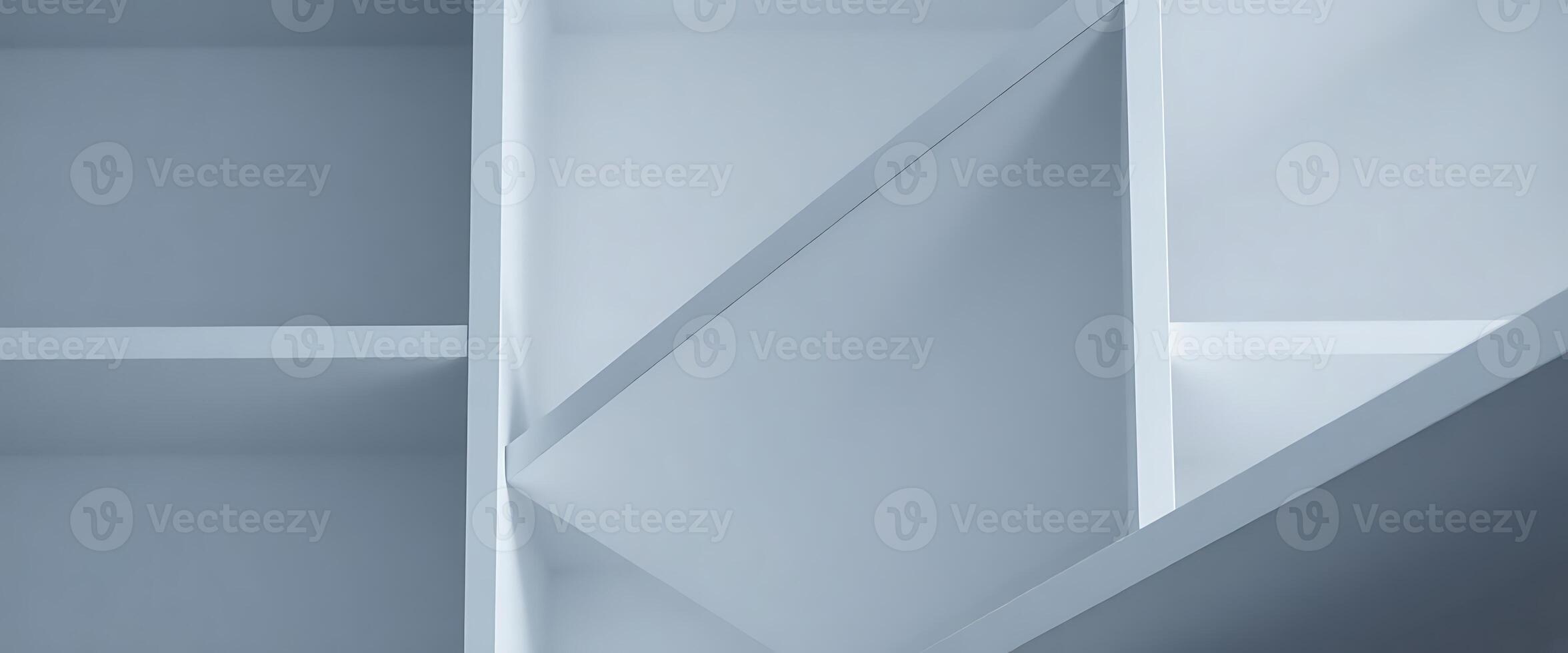 white room with shelves and white walls photo